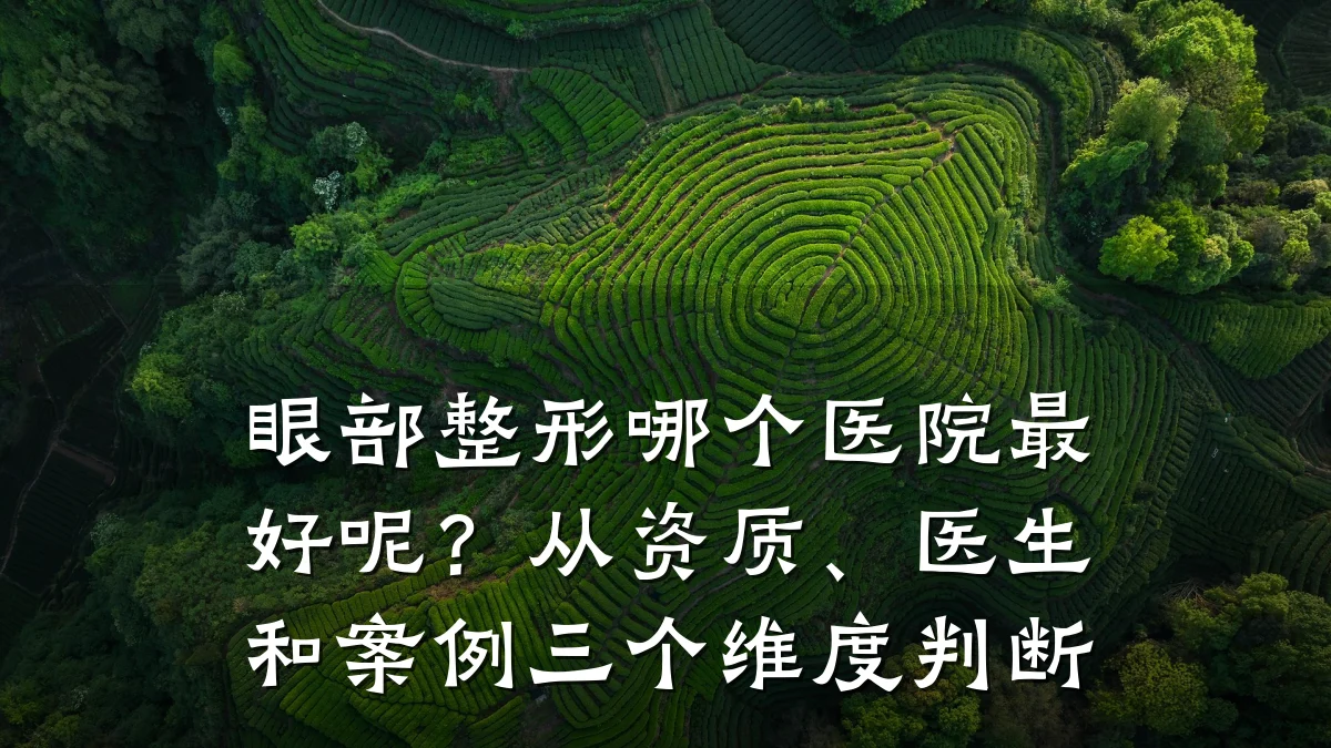 眼部整形哪个医院最好呢？从资质、医生和案例三个维度判断