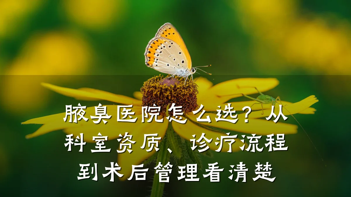 腋臭医院怎么选？从科室资质、诊疗流程到术后管理看清楚