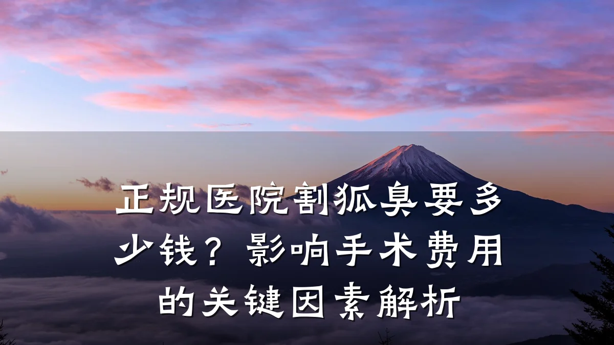 正规医院割狐臭要多少钱？影响手术费用的关键因素解析