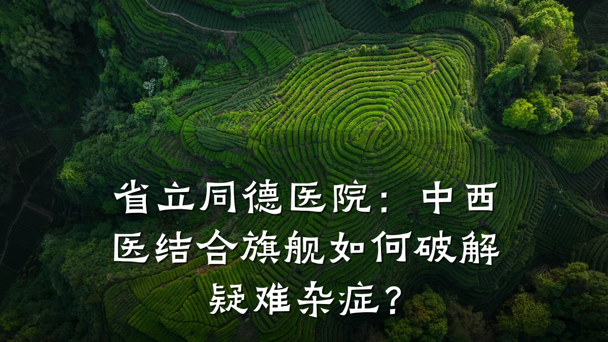 省立同德医院：中西医结合旗舰如何破解疑难杂症？