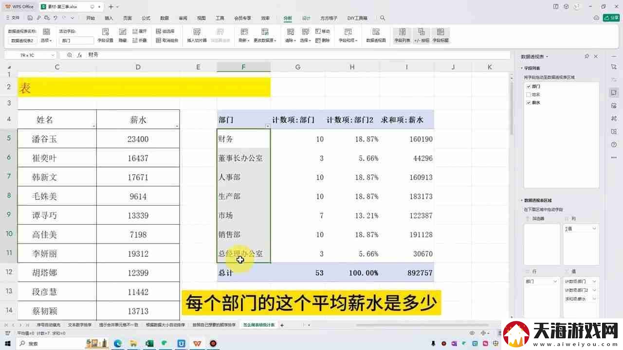 Excel数据透视表